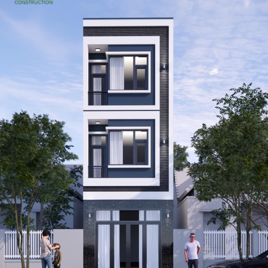 Nhà phố 1 trệt 2 lầu